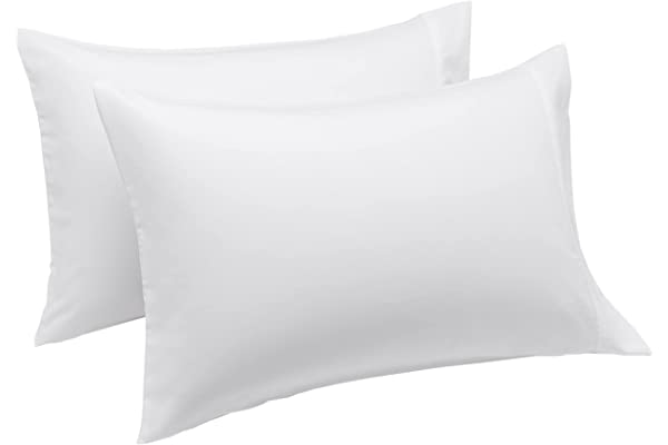 #5 | Amazon Basics Lightweight Super Soft Easy Care Microfiber Pillowcase, Standard, Bright White 2 Count