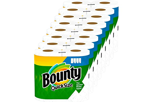 #52 | Bounty Quick-Size Paper Towels, White, 16 Family Rolls = 40 Regular Rolls