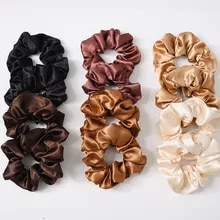 [6339 sold]:40Colors Vintage Satin Scrunchies Girls Elastic Hair Bands Ponytail Holder Hair Ties Rubber Bands Fashion Women Hair Accessories