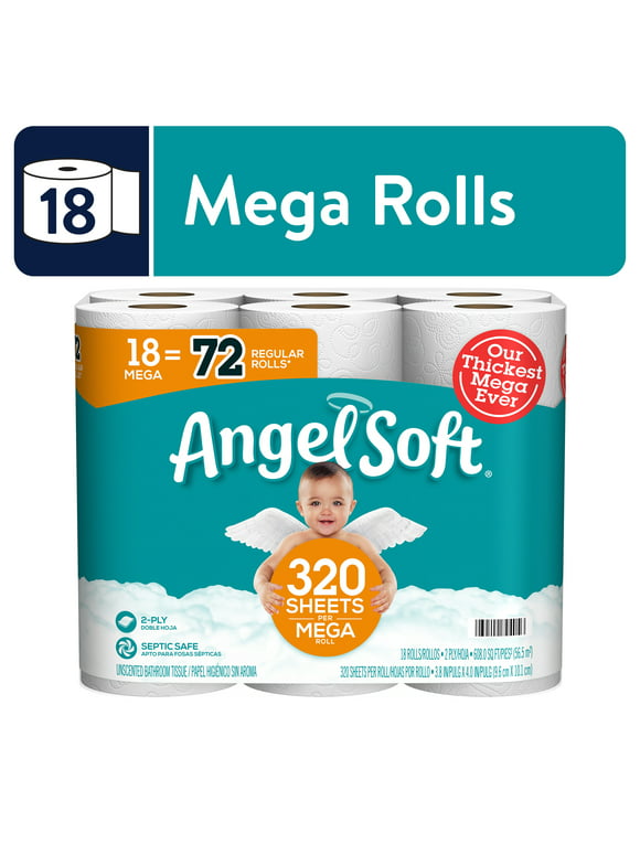 #18 | Angel Soft Toilet Paper, 18 Mega Rolls