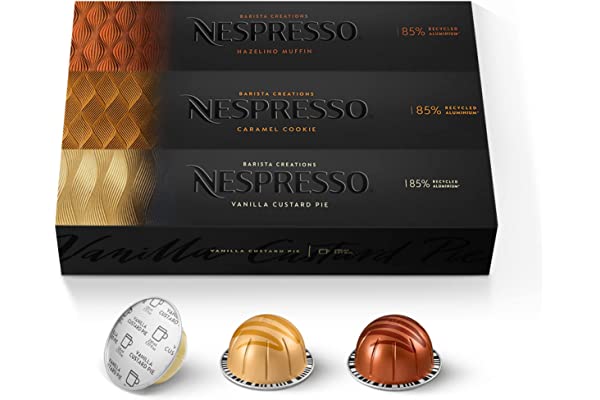 #80 | Nespresso Capsules VertuoLine, Barista Flavored Pack, Mild Roast Coffee, 10 count (Pack of 3) Coffee Pods, Brews 7.77 Ounce