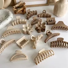 [6614 sold]:1Pcs Korean Coffee Beige Large Hair Claw Acrylic Hairpin Geometry Barrette Crab Hair Clips Headwear Womens Girl Hair Accessories