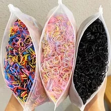 [7090 sold]:1000Pcs/Pack Colorful Small Disposable Hair Bands Scrunchie Girls Elastic Rubber Band Ponytail Holder Hair Accessories Hair Ties