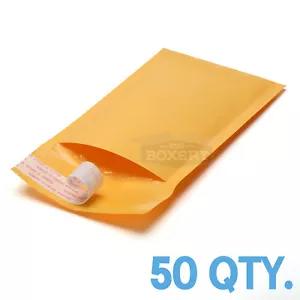 [10112 sold]50 #000 Kraft Bubble Padded Envelopes Mailers 4 x 8 from TheBoxery