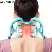 [5639 sold]:Plastic Pressure Point Therapy Neck Massageador Massagem Relieve Hand Roller Neck Massager for Neck Shoulder Trigger Point