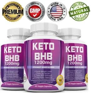 [10531 sold]3 X KETO BHB 1200mg PURE Ketone FAT BURNER Weight Loss Diet Pills Ketosis