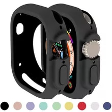 [8252 sold]:Soft Silicone Case for Apple Watch 8 Ultra 49MM 45mm 42MM 38MM Cover Protection For iWatch series 7 6 5 4 SE 40 44 41mm Bumper