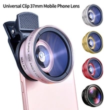 [7258 sold]:2 IN 1 Lens Universal Clip 37mm Mobile Phone Lens Professional 0.45x 49uv Super Wide-Angle + Macro HD Lens For iPhone Android