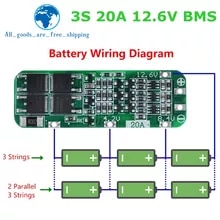 [6526 sold]:3S 20A Li-ion Lithium Battery 18650 Charger PCB BMS Protection Board For Drill Motor 12.6V Lipo Cell Module 64x20x3.4mm