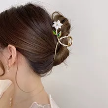 [7840 sold]:New Women Metal Hair Claw Elegant Gold Flowers Hair Clips Barrette Crab Headband Ponytail Clip Headwear hair accessories tiara