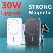 [17591 sold]:30W Magnetic Wireless Chargers Car Air Vent Stand Phone Holder Mini Fast Charging Station For iPhone 12 13 14 Pro Max macsafe