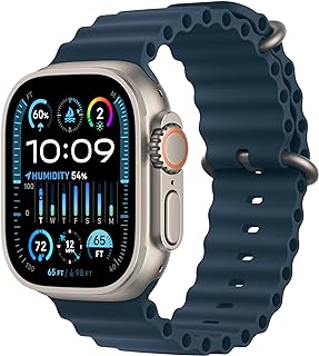 Apple Watch Ultra 2 [GPS + Cellular 49mm] Smartwatch with Rugged Titanium Case &amp; Blue Ocean Band One Size. Fitness Tracker, Precision GPS, Action Button, Extra-Long Battery Life