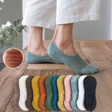 [24110 sold]:5pair Women Invisible Boat Socks Summer Mujer Silicone Non-slip Chaussette Ankle Low Female Cotton Show Breathable Calcetines