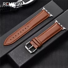 [10326 sold]:Calfskin Genuine Leather Watchband 38mm 40mm 41mm for iwatch 8 7 6 5 4 3 SE Replace Wrist Strap 42mm 44mm 45mm for Apple Watch