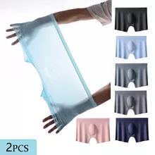 [6709 sold]:2Pcs Men Panties Mens Ice Silk Boxers Seamless Sexy Underwear Man Ultra-thin Breathable Boxer Shorts Male Underpants Boxershorts