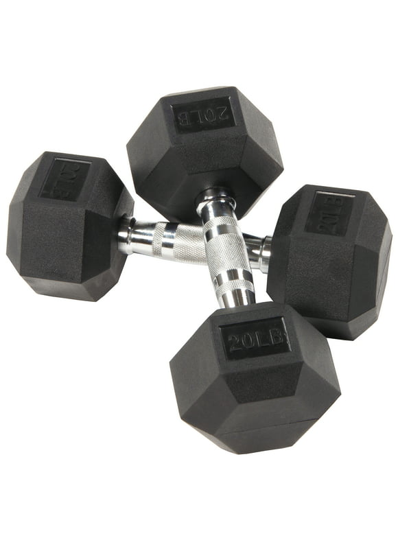 #91 | BalanceFrom Rubber Encased Hex Dumbbells, 20 Lbs. Pair