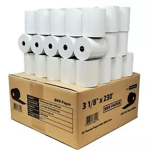 [14617 sold]3-1/8" x 230' THERMAL POS RECEIPT PRINTER 50 ROLLS PAPER BPA FREE USA ROLL 55GSM