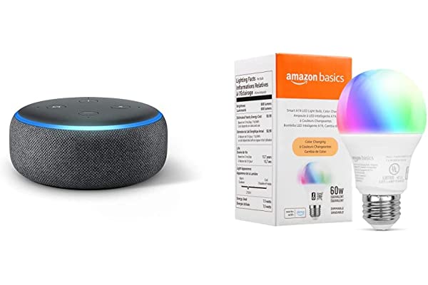 #27 | Echo Dot (3rd Gen) Charcoal | with Amazon Basics Smart Color Bulb