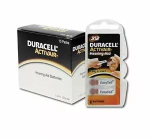 [12633 sold]Duracell Activair Hearing Aid Batteries: Size 312 (80 Batteries)