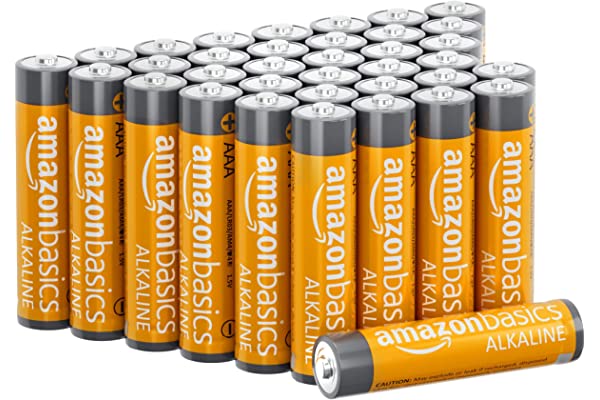 #4 | Amazon Basics 36 Pack AAA High-Performance Alkaline Batteries, 10-Year Shelf Life, Easy to Open Value Pack