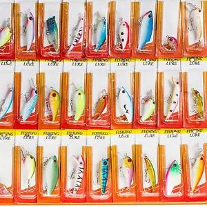 [13689 sold]USA Lot 30 pcs Kinds of Fish Fishing Lures Crankbaits Hooks Minnow Baits Tackle