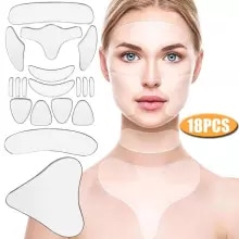 [14584 sold]:16pcs/18pcs Silicone Wrinkle Removal Sticker Face Forehead Neck Eye Sticker