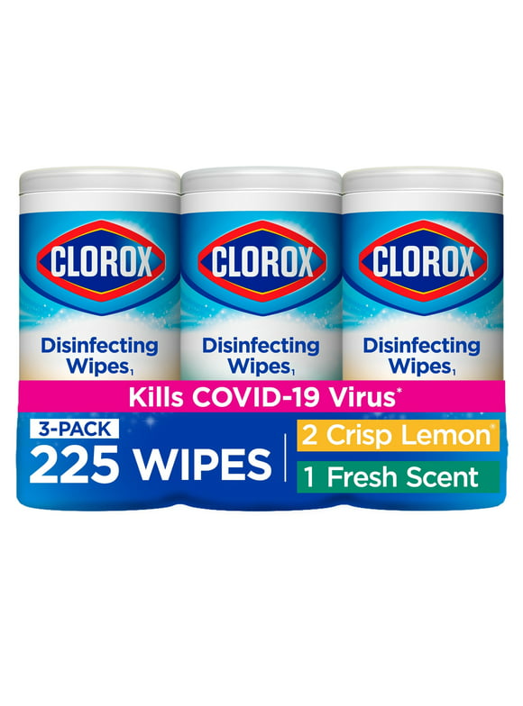 #60 | Clorox Disinfecting Wipes, (225 Count Value Pack), Crisp Lemon and Fresh Scent - 3 Pack - 75 Count Each