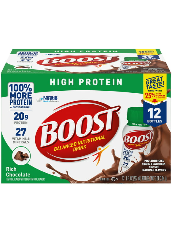 #86 | BOOST High Protein Ready to Drink Nutritional Drink, Rich Chocolate, 12 - 8 FL OZ Bottles