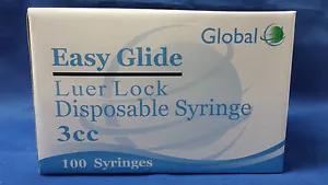 [20028 sold]Easy Glide 100 3cc Luer Lock Tip Syringes 3ml Sterile Syringe Only No Needle