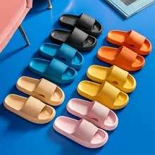 [12228 sold]:Women Thick Platform Cloud Slippers Summer Beach Eva Soft Sole Slide Sandals Leisure Men Ladies Indoor Bathroom Anti-slip Shoes