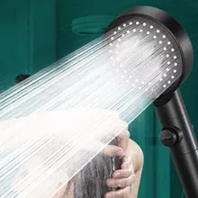 [15754 sold]:6 Modes Shower Head Adjustable High Pressure Water Saving Shower One-key Stop Water Massage Shower Head for Bathroom Accessories