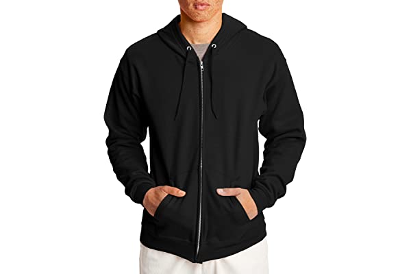 #89 | Hanes Men's Hoodie, EcoSmart Fleece Zip-Front Hooded Sweatshirt, Cotton-Blend Fleece Hooded Sweatshirt, Mid-Weight Zip-Up