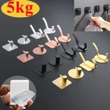 [5047 sold]:Multi-purpose Wall Hook Door Keys Cloth Coat Hook Bathroom Towel Robe Hanger Hook Adhesive Kitchen Hardware Rack Shelf Bag Hook