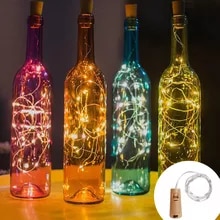 [6194 sold]:Bar LED wine bottle cork string lights holiday decoration garland wine bottle fairy lights Christmas copper wire string lights