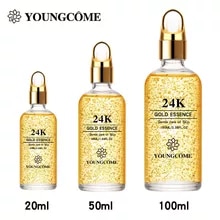 [6819 sold]:50ml 100ml 24K Gold Face Serum Brightening Skin Tone Hyaluronic Acid Moisturizing Essence Anti wrinkle Whiten Gold Skin Care