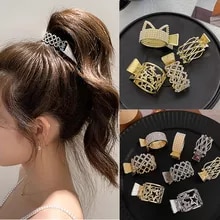 [11774 sold]:2022 New Pearl Rhinestone Hair Claws Girl High Ponytail Clip Fixed Hairpin Claw Clip Advanced Sense Hair accessories Headwear