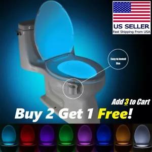 [36273 sold]Bowl Bathroom Toilet Night LED 8 Color Lamp Sensor Lights Motion Activated Light