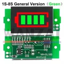 [5827 sold]:1-8S 1S/2S/3S/4S Single 3.7V Lithium Battery Capacity Indicator Module 4.2V Display Electric Vehicle Battery Power Tester Li-ion