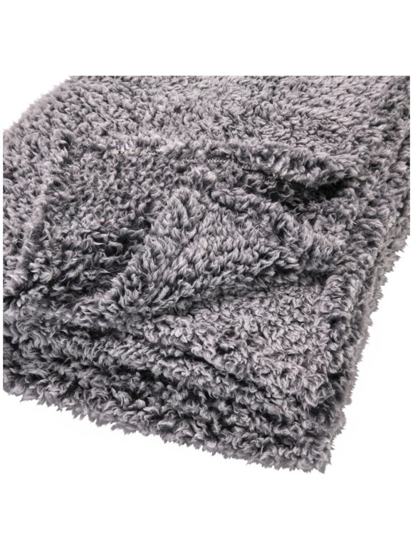 #94 | Mainstays Sherpa Throw Blanket - 50" X 60", Gray