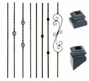 [19611 sold]Satin Black Iron Balusters Iron Spndles Metal Stair Parts twist basket knuckle