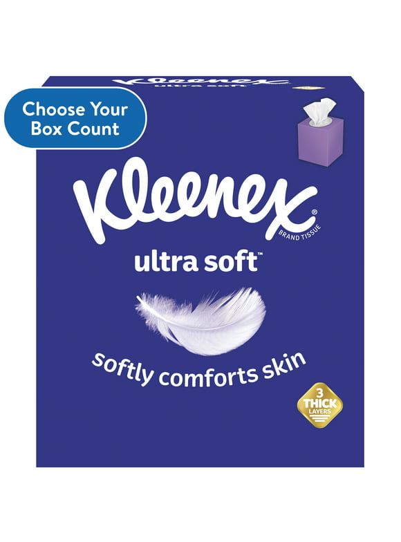 #99 | Kleenex Ultra Soft Facial Tissues, 4 Cube Boxes (240 Total Tissues)