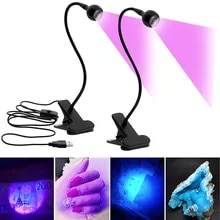 [6046 sold]:Led Ultraviolet Lights Clip-On Flexible Metal Tube UV Lamp USB Mini UV Gel Curing Light Desk Lamp Nail Dryer For DIY Nail Art