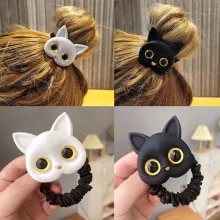 [14854 sold]:2022 New Women Cute Cat Rubber Bands Elastic Hair Bands Korean Headwear Children For Girls Lovely Hair Accessories Ornaments