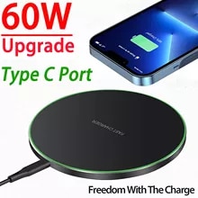 [5044 sold]:60W Fast Wireless Charger Pad for iPhone 13 12 11 X Pro Max For Samsung Galaxy S21 S20 S10 S9 Xiaomi Wireless Charging Stand