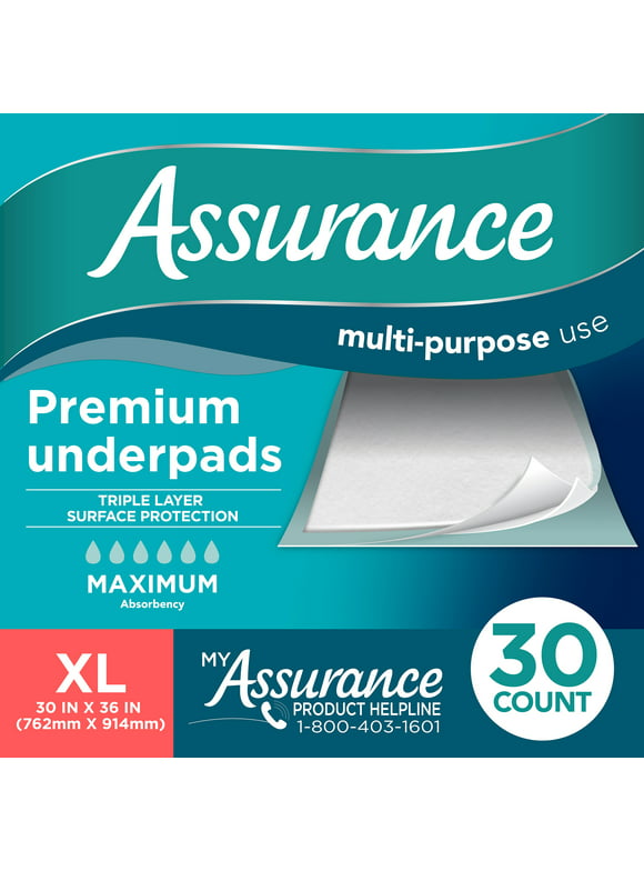 #23 | Assurance Unisex Premium Quilted Underpad, Maximum Absorbency, XL, 30 Count