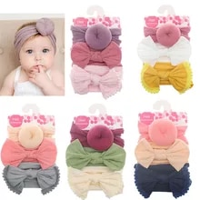 [5402 sold]:3Pcs/Set Solid Color Soft Nylon Elastic Baby Headband Bows Knotted Newborn Baby Girl Headbands Hair Accessories Girls Haarband