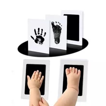 [10788 sold]:Newborn Baby DIY Hand And Footprint Kit Ink Pads Photo Frame Handprint Toddlers Souvenir Accessories Safe Clean Baby Shower Gift