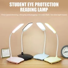 [5245 sold]:Led Desk Lamp USB Powered Table Light Touch Dimming Portable Lamp 3 Color Stepless Dimmable Eye Protection Bedroom Bedside Lamp