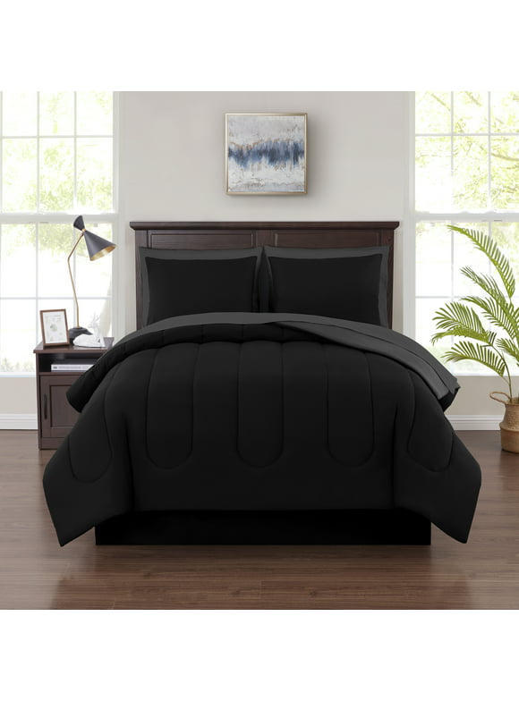 #39 | Mainstays Black 8 Piece Bed in a Bag Comforter Set With Sheets, Queen