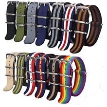 [8126 sold]:1pcs Nato Strap 18mm 20mm 22mm Nylon Watch Band Waterproof Watch Strap for Nato Army Sport Watch Dropshipping Belt